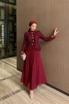 Halime Etekli Takım Bordo Bordo