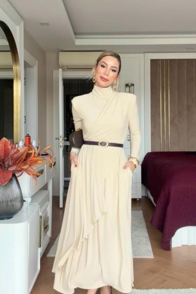 Hande Elbise Krem Krem