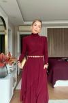 Hande Elbise Bordo Bordo