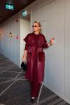 Hazal 3lü Takım Bordo  Bordo