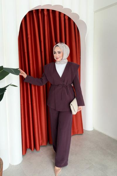 Hira Pantolon Takım Mürdüm MÜRDÜM