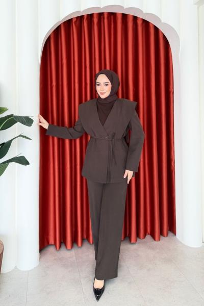 Hira Pantolon Takım Kahve KAHVE