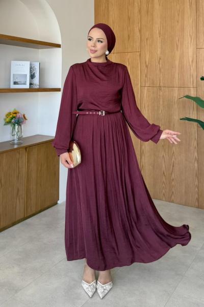 Hüma Elbise Bordo  BORDO
