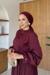 Hüma Elbise Bordo  BORDO