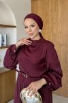 Hüma Elbise Bordo  BORDO