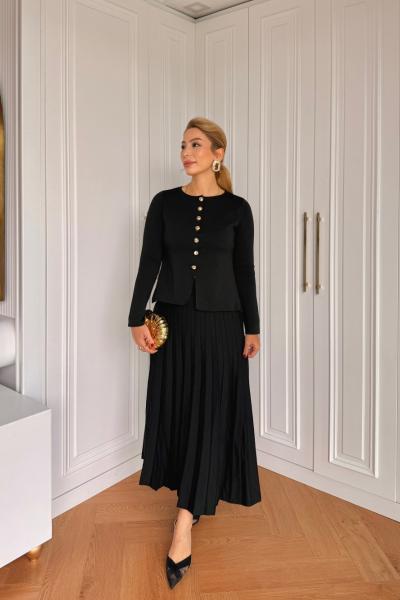 Huri Etekli Takım Siyah Siyah