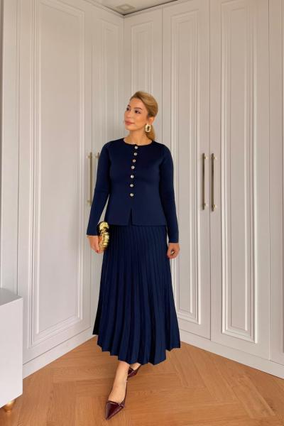 Huri Etekli Takım Lacivert Lacivert