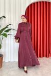 İlgi Elbise Bordo Bordo