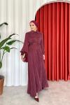 İlgi Elbise Bordo Bordo