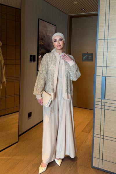 İlkay Ekru Pullu Takım EKRU