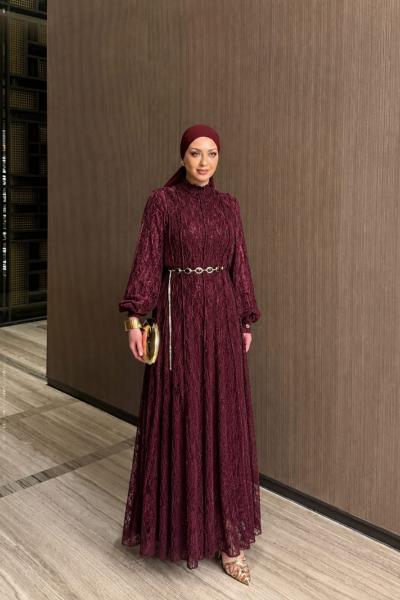 İlknur Elbise Bordo BORDO