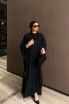 İnci Abaya Takım Siyah Siyah