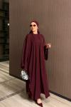 İnci Abaya Takım Bordo BORDO