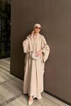 İnci Abaya Takım Bej BEJ