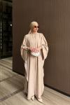 İnci Abaya Takım Bej BEJ