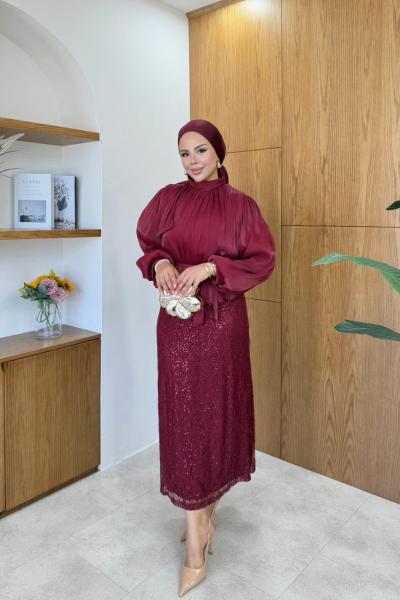 İncila Etek Takım Bordo  BORDO