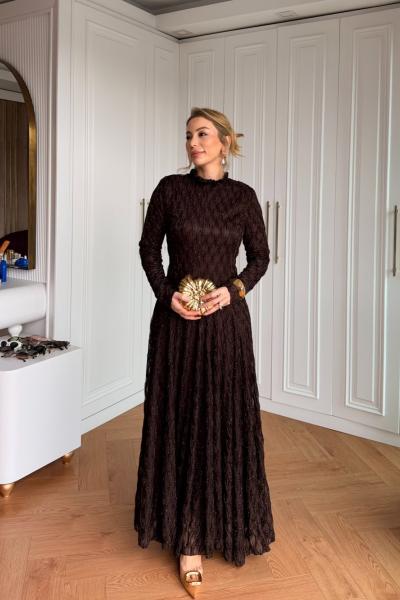 İpek Elbise Acı Kahve Acı Kahve