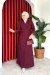 Irmak Elbise Bordo Bordo