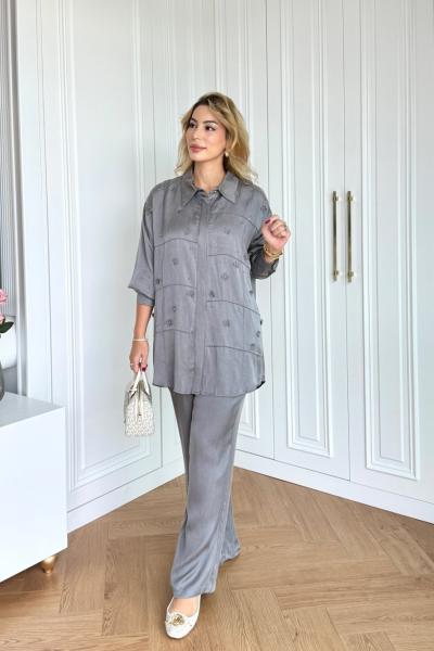 Işıl Pantolonlu Takım Antrasit  Antrasit