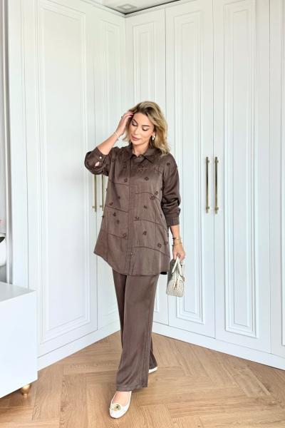 Işıl Pantolonlu Takım Acı Kahve  Acı Kahve