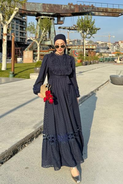 Keriman Elbise Lacivert Lacivert