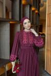 Keriman Elbise Bordo Bordo