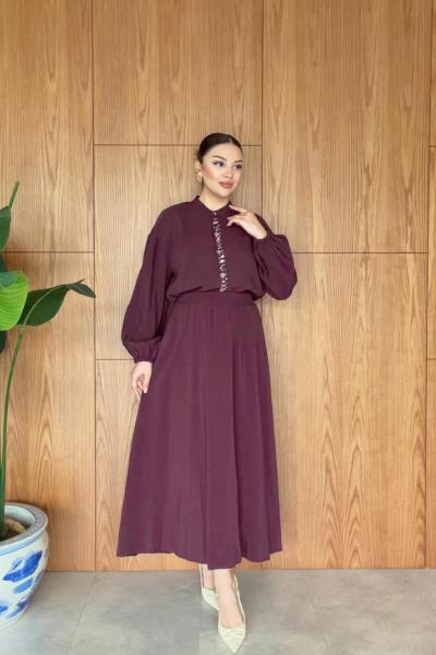 Kıvılcım Mürdüm Etek takım MÜRDÜM