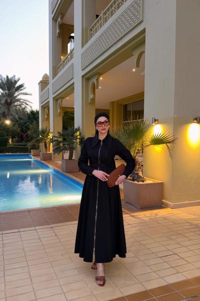 Kübra Elbise Siyah Siyah