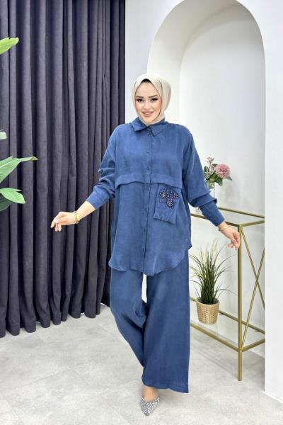 Kumru Pantolonlu Takım Lacivert Lacivert