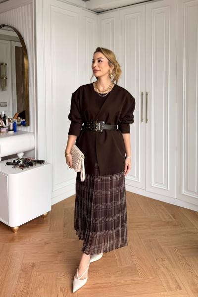 Lamia Ceket Kahverengi Kahverengi