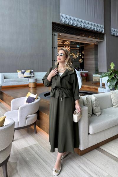 Lara Etekli Takım Haki  Haki