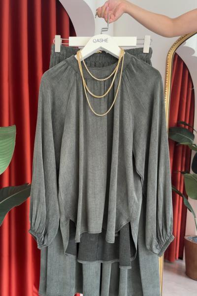 Leyla Etekli Takım Haki Haki