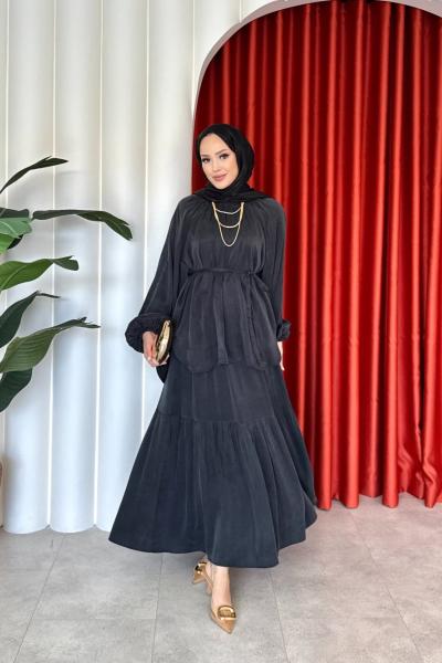 Leyla Etekli Takım Siyah Siyah