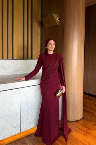 Manolya Abiye Bordo  BORDO