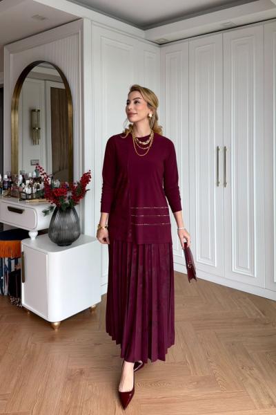 Masal Etekli Takım Bordo BORDO