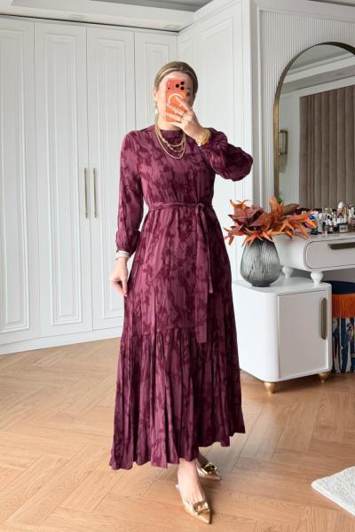 Melike Elbise Bordo Bordo