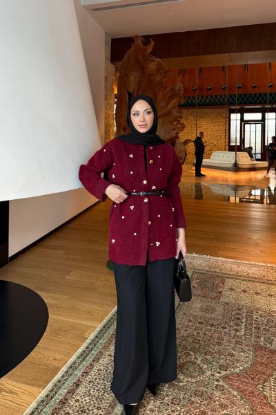 Mercan Ceket Bordo  Bordo