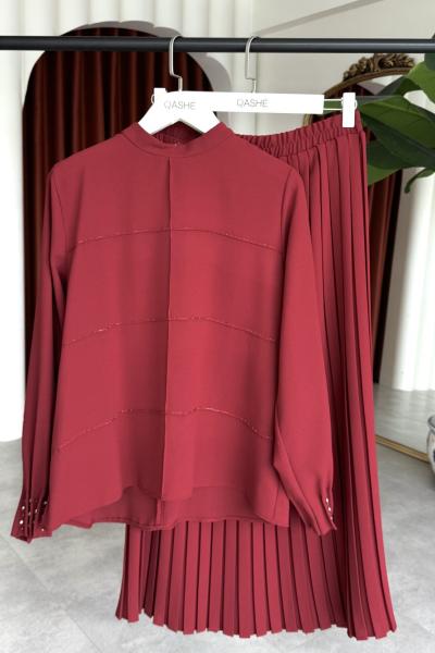 Meva Etekli Takım Kırmızı Kırmızı