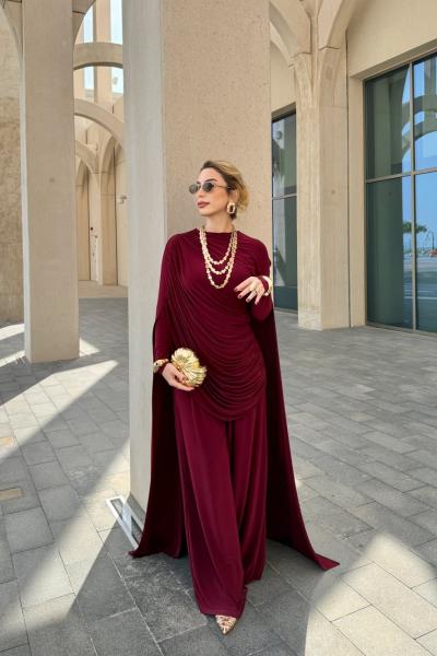 Miray Pantolon Takım Bordo Bordo