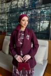 Müberra Elbise Takım Bordo Bordo