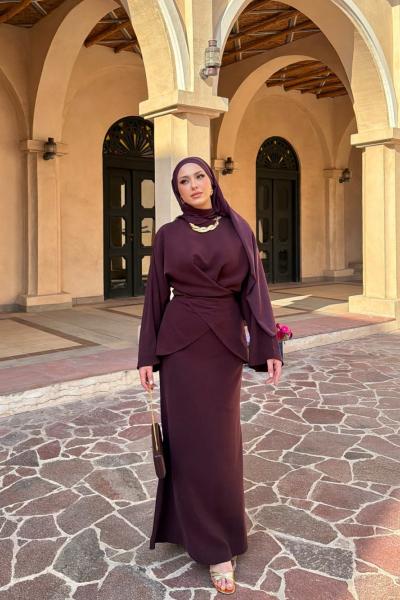 Müge Etek Takım Mürdüm Mürdüm