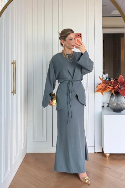 Müge Etek Takım Mint Gri Mint Gri