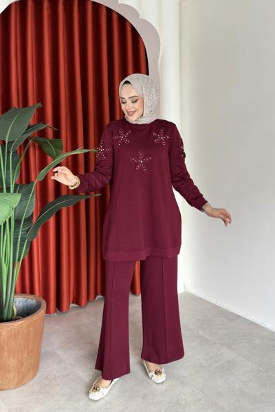 Münevver Takım Bordo  Bordo