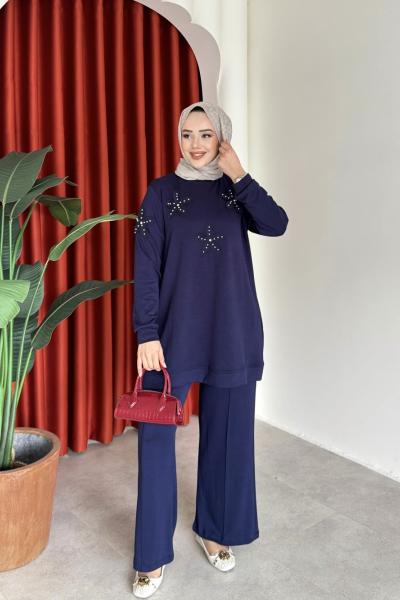 Münevver Takım Lacivert Lacivert