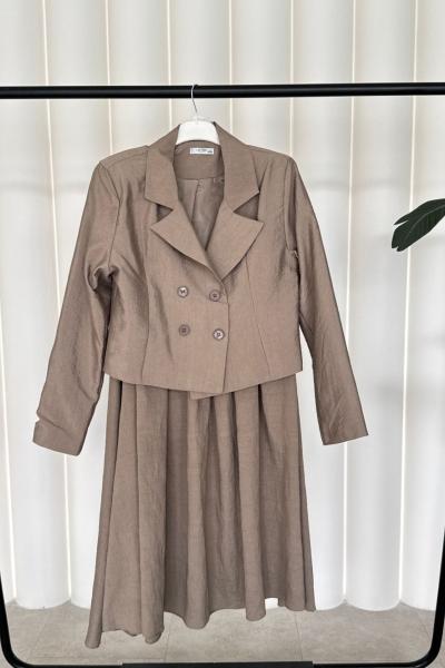 Müzeyyen Etekli Takım Haki Haki