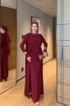 Nahide Elbise Bordo  BORDO