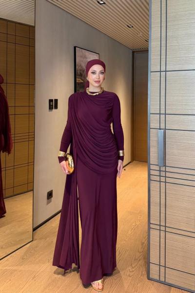 Nahide Elbise Mor MOR