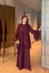 Nazife Pantolon Takım Bordo BORDO