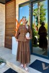 Nazlı Etekli Takım Kahverengi Kahverengi