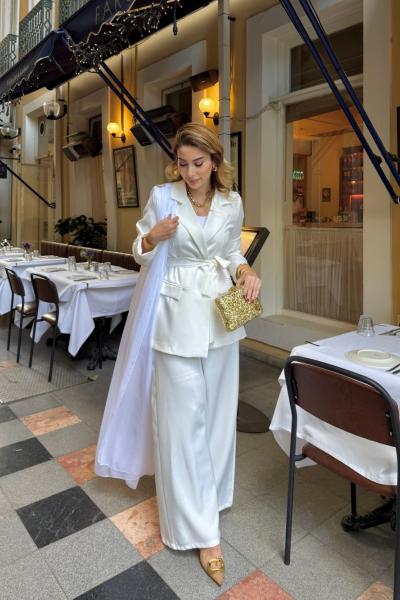 Necla Takım Beyaz Beyaz